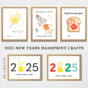 2025 Capodanno con impronte di mani / Lavoretto di Capodanno per bambini / Lavoretto di Capodanno con impronte di mani / Lavoretto 2025 per bambini / Capodanno per bambini / Stampabile