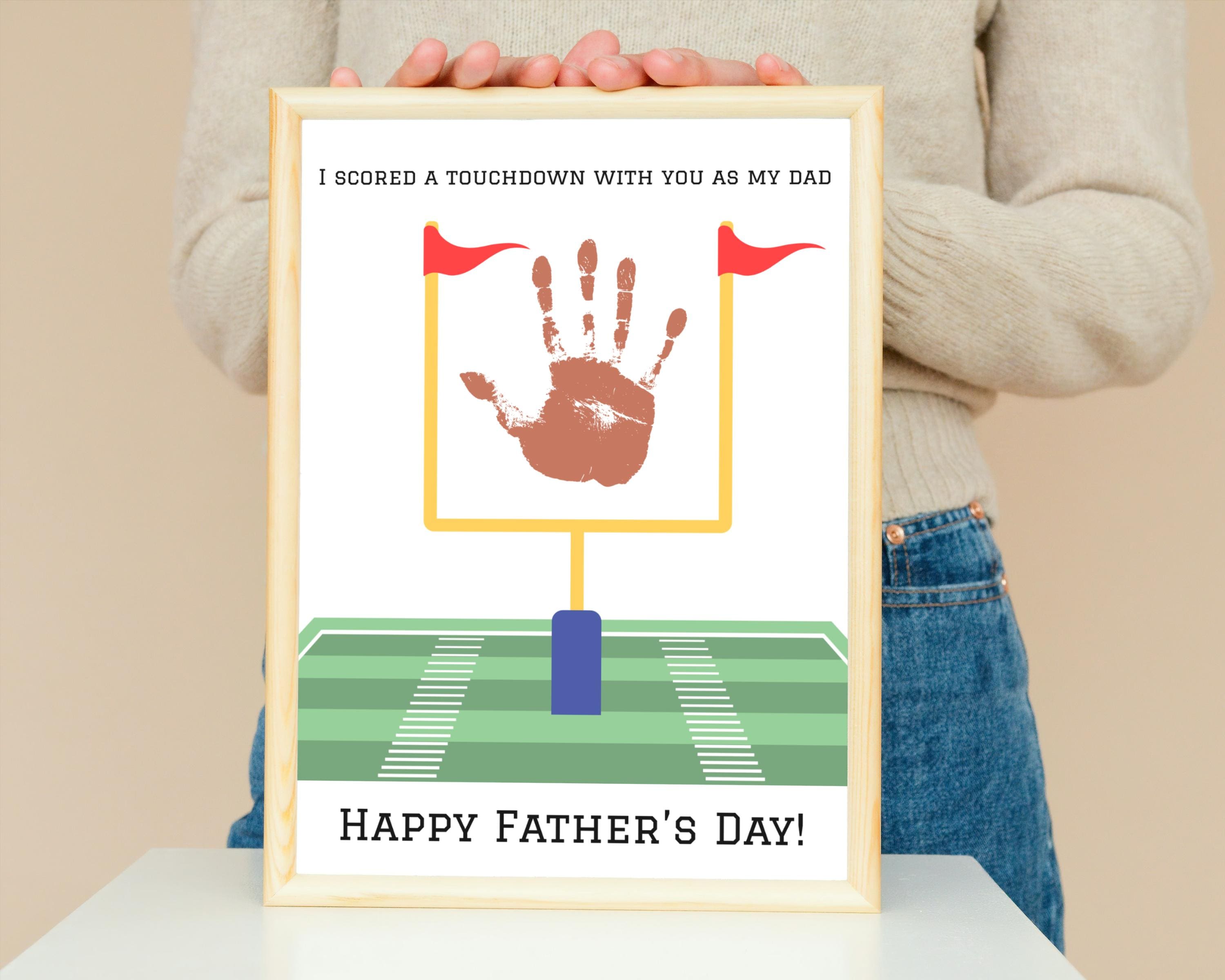 Father's Day Football Handprint Craft: Printable Gift (digital
