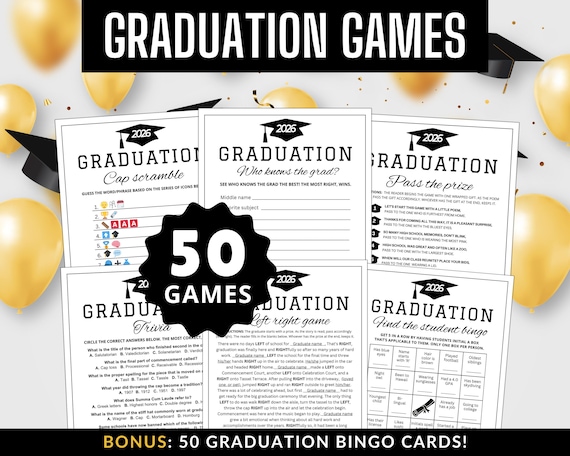 2026 Graduation Games: Fun Graduation Party Activities (Printable)