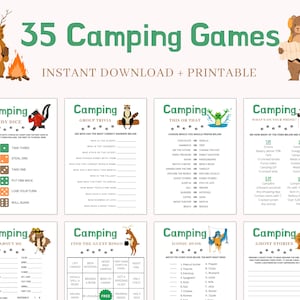 Camping Games Camping Games Kids Families Adults Camping Games Printable Camping Activities Camping Scavenger Hunt Campfire Games image 3