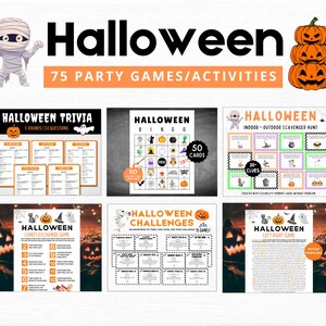 Paquete de juegos de Halloween / Juegos de fiesta de Halloween / Juegos de Halloween / Juegos de Halloween para niños adultos Oficina escolar / Juegos de Halloween imprimibles
