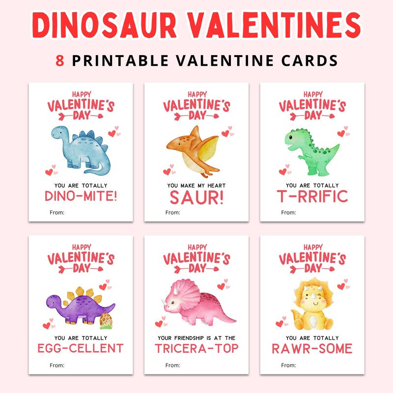 Dinosaur Valentine - Etsy