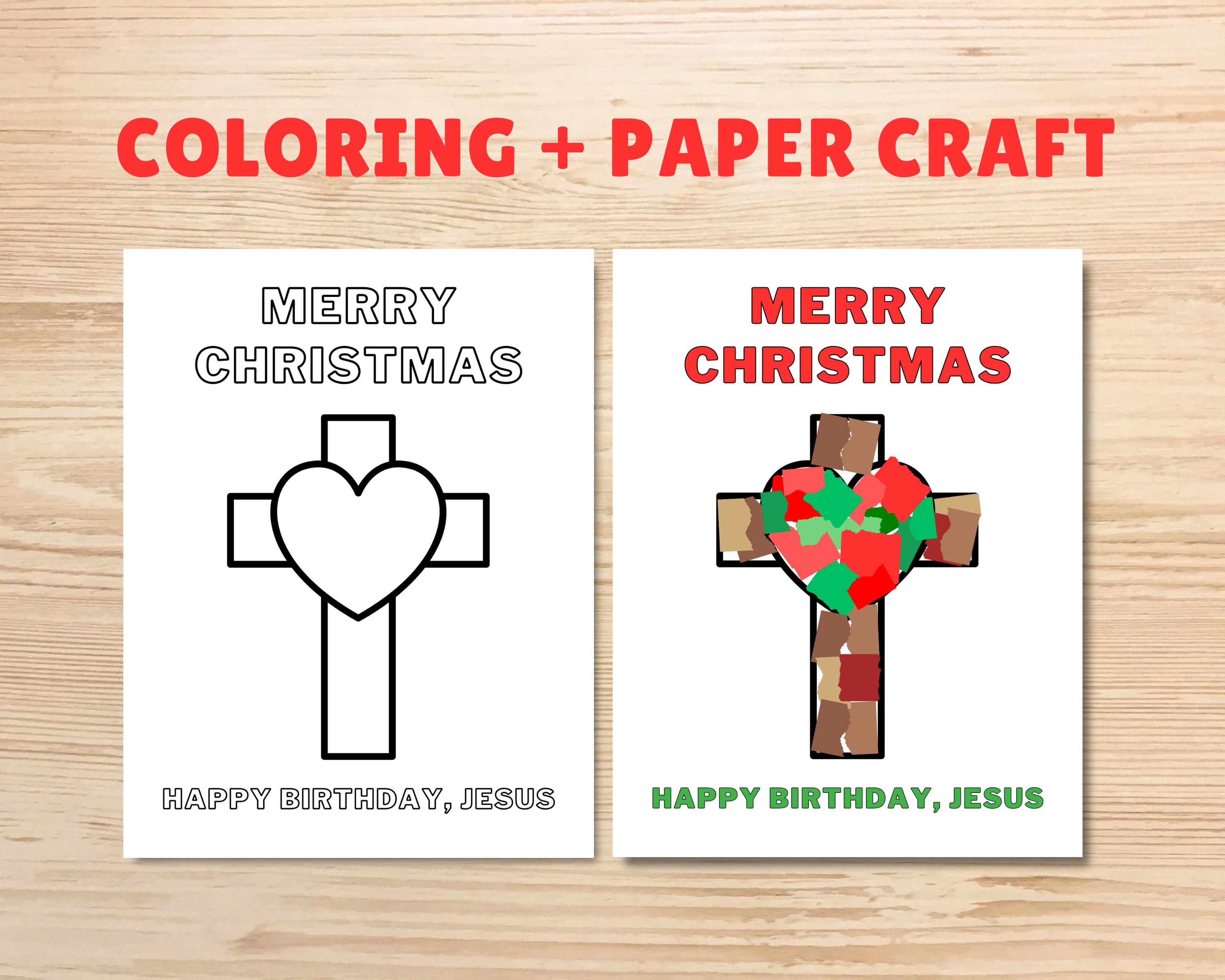 クリスマス聖書クラフト：ハッピーバースデー イエスのぬり絵（デジタルダウンロード） - Etsy 日本, image size:3000x2400