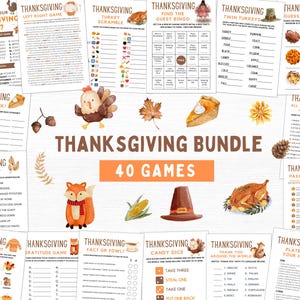 Thanksgiving Games | Thanksgiving Party Games | Thanksgiving Games for Adults Kids | Thanksgiving Game Bundle | Thanksgiving Games Printable