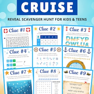 Rivelazione a sorpresa della crociera / Caccia al tesoro per la rivelazione della crociera / Idee per la rivelazione della crociera / Carta d'imbarco a sorpresa per la crociera / Puzzle per la rivelazione della crociera