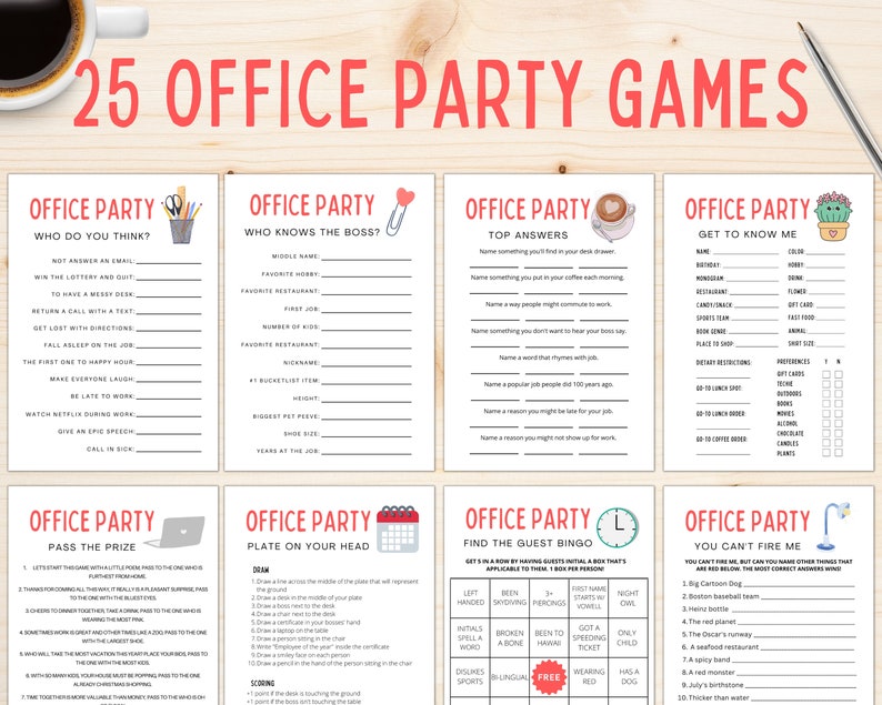 Office Party Games Work Party Games Staff Games Team Etsy