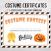 Costume Party Certificate Costume Party Trophy Halloween Costume Party ...