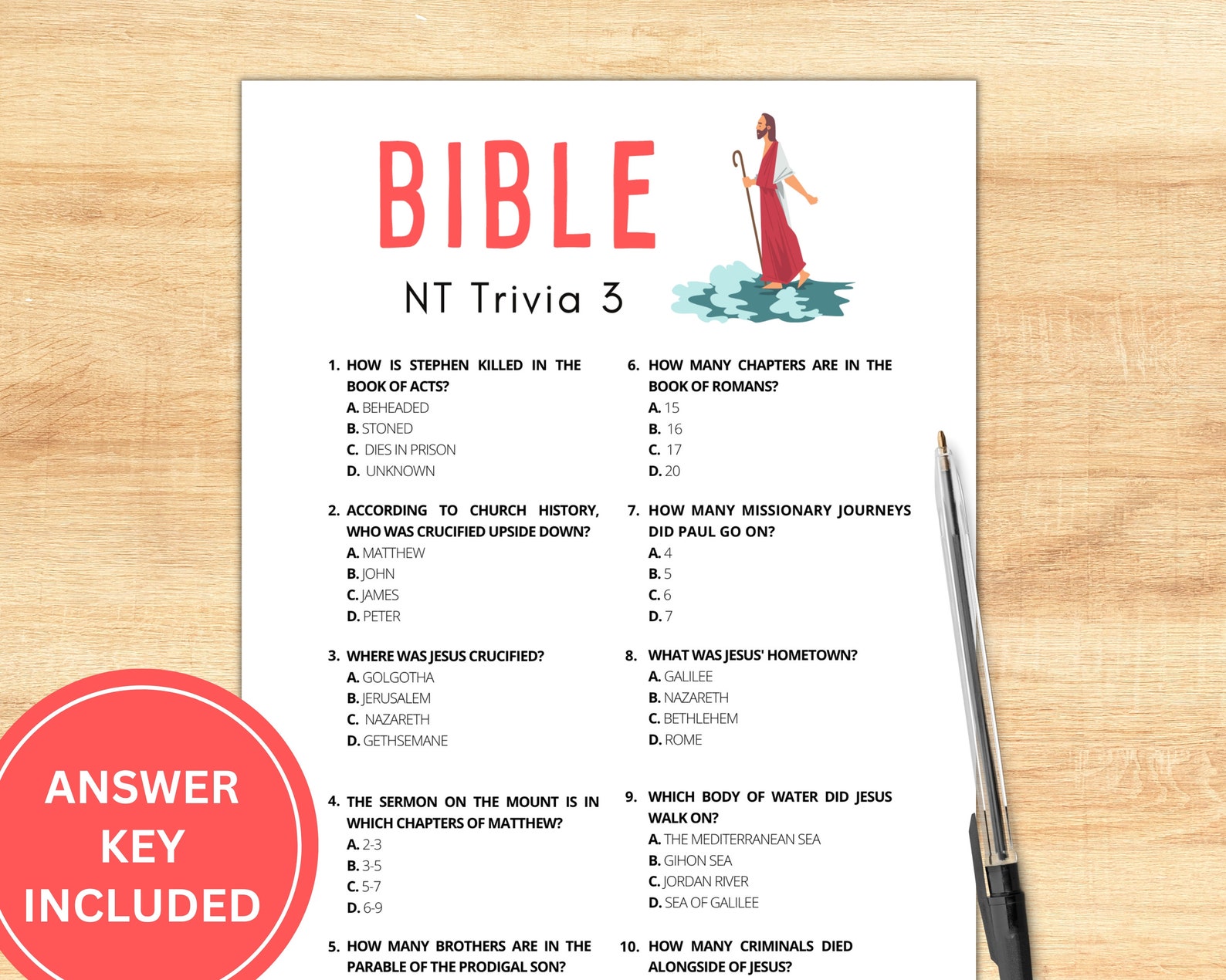 New Testament Trivia | Bible Game | Bible Games for Adults Kids Teens ...