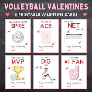 Valentijnskaarten volleybal | Volleybal Valentijnsdag | Afdrukbare volleybal-valentijnskaarten | Volleybal woordspelingen | Valentijn meisjes | Valentijnscursus