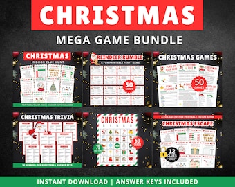 Christmas Game Mega Bundle: Bingo, Trivia, Scavenger Hunt (Digital Download)