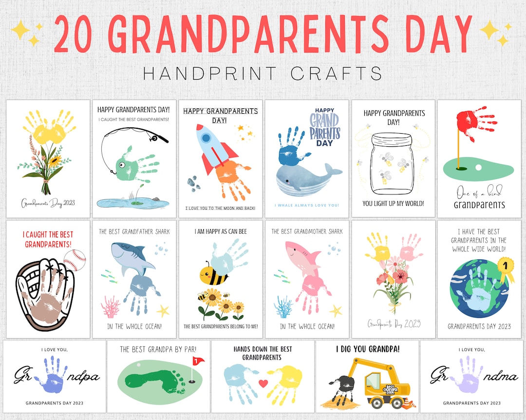 Grandparents Day Handprint Craft Grandparents Day Craft Etsy Grandparents Day Handprint Craft Grandparents Day Craft Etsy