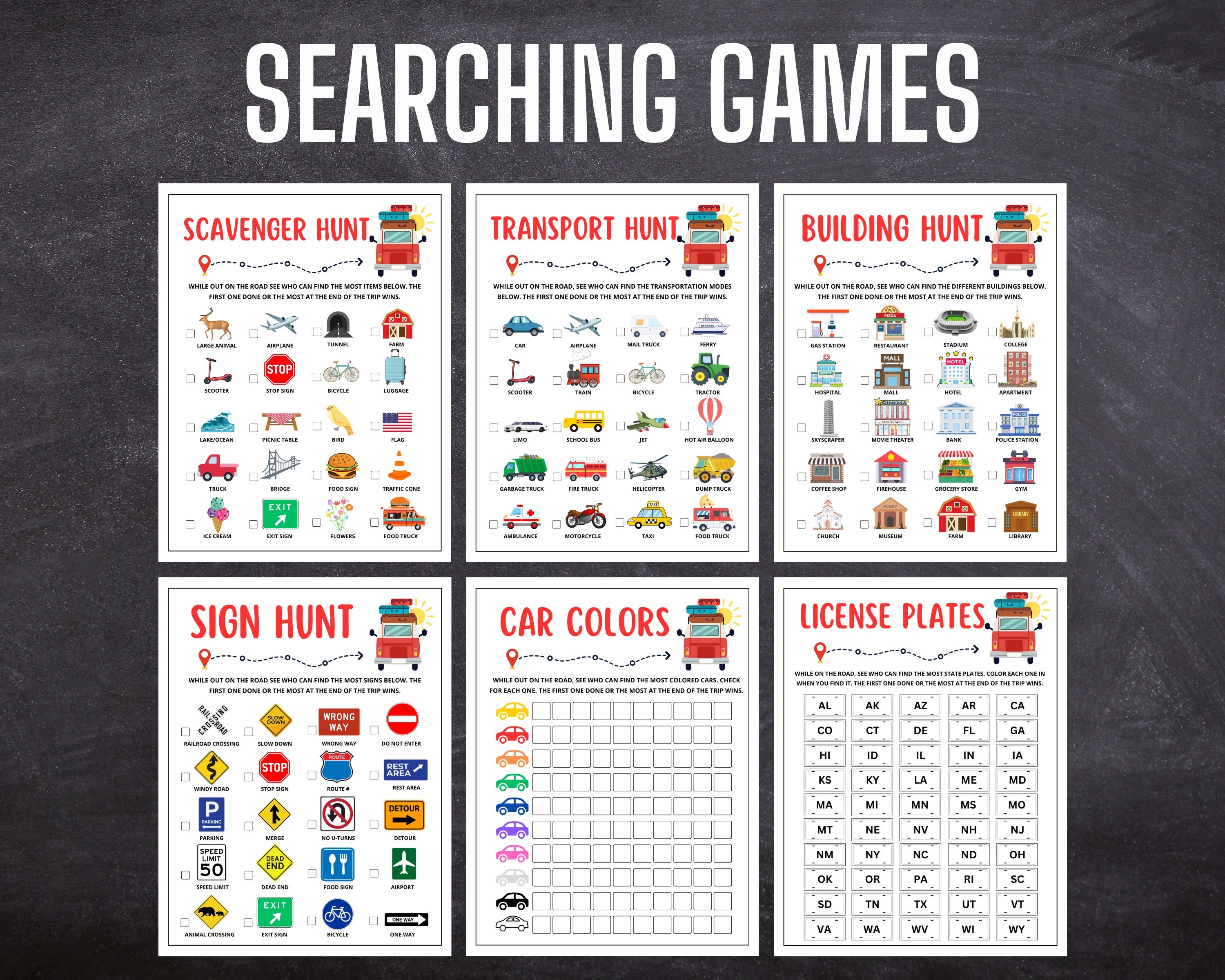 Car Ride Games & Activities | Kids Travel Mega Bundle (PDF Pattern) - Etsy