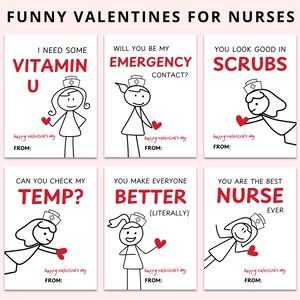 Printable Nurse Valentines | Funny Nurse Valentine | Nurse Coworker Gifts | Nurse Valentines | Medical Valentines | Hilarious Valentines