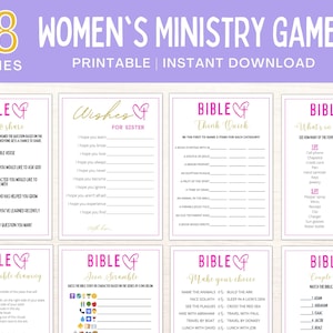 Womens Ministry Games | Women Ministry Bingo | Womens Retreat Games | Bible Games | Bible Study Games | Bible Games for Adults | Printable