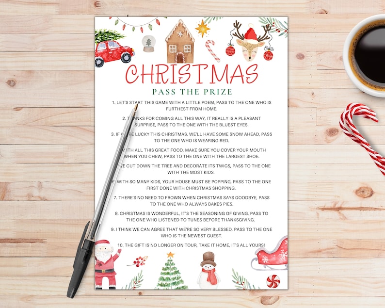 Pass the Prize Christmas Game Christmas Pass Game Etsy