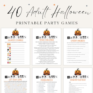 Paquete de 40 juegos de Halloween para adultos / Actividades imprimibles (descarga digital)
