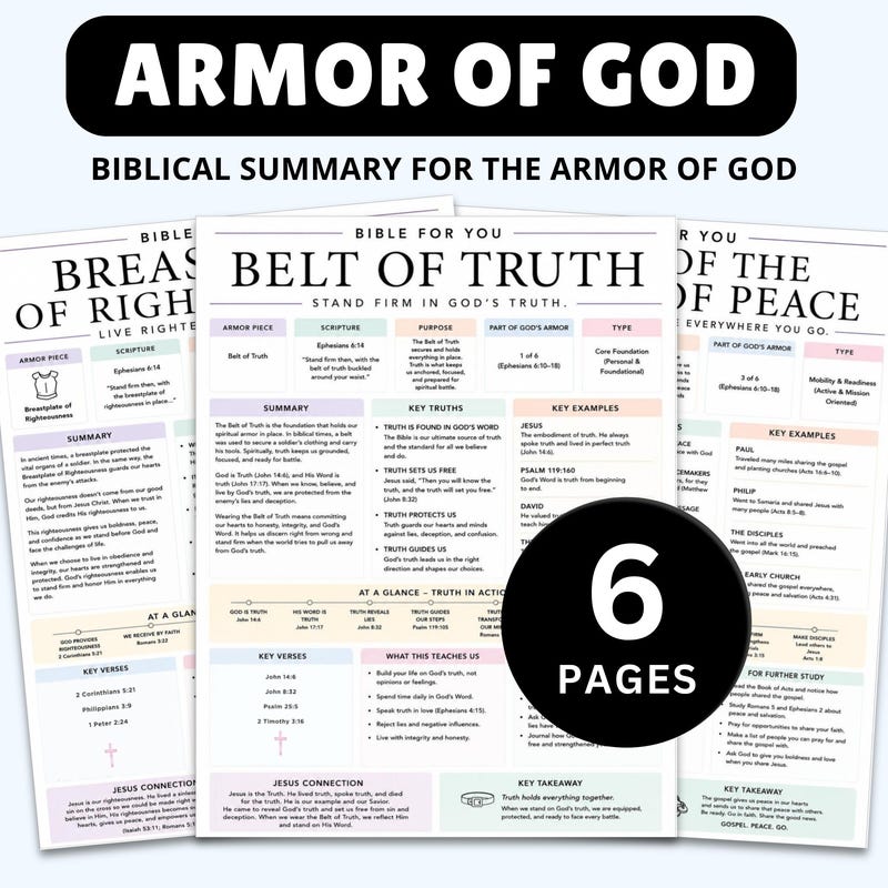 Time. Sort Worksheet Armor of God Tip In - Etsy