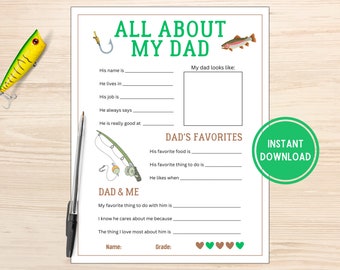 All About My Dad Printable | Father's Day Keepsake (Digital Download)