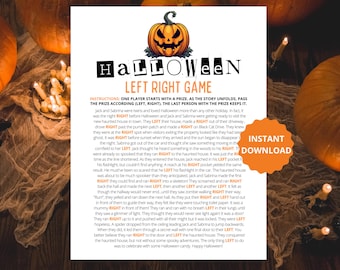 Halloween Left Right Game | Printable Party Activity (Digital Download)