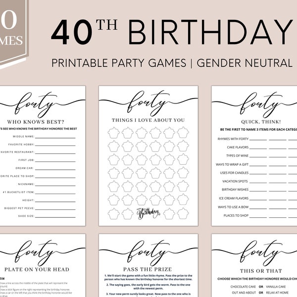 40th Birthday Games | 40th Party Games | 40th Birthday Games Women Men | Born in 1984 Games | 40 Birthday Game | 40th Birthday Printable