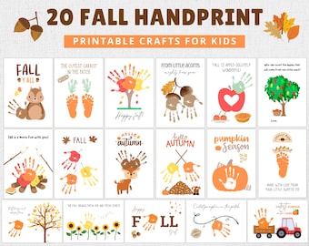 Fall Handprint Art Bundle | Kids Crafts (Digital Download)