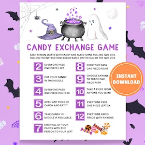 Halloween Candy Exchange Game | Halloween Candy Game | Purple Halloween Game | Fun Halloween Game | Halloween Game for Kids | Printable Game