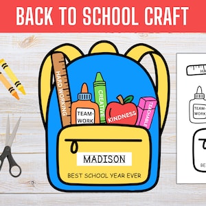 Back to School Craft | Backpack Craft | First Day of School Craft | Pre K Back to School | Classroom Craft | Homeschool Craft | Fun Crafts
