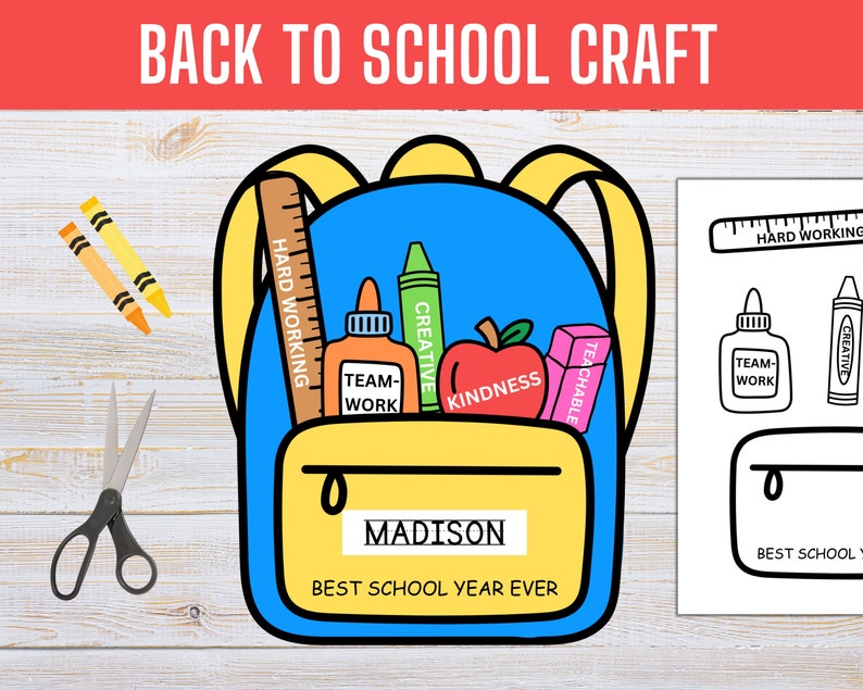 Backpack Craft: First Day of School Activity (PDF Pattern) - Etsy