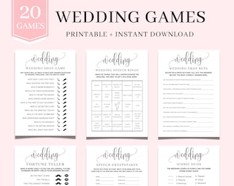 Wedding Games | Wedding Reception Games | Wedding Games Cocktail Hour | Wedding Speech Bingo | Wedding Props | Wedding Games Adults Kids