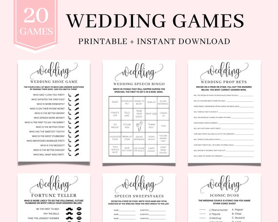 Wedding Games Bundle | Fun Reception Activities (Instant Download)