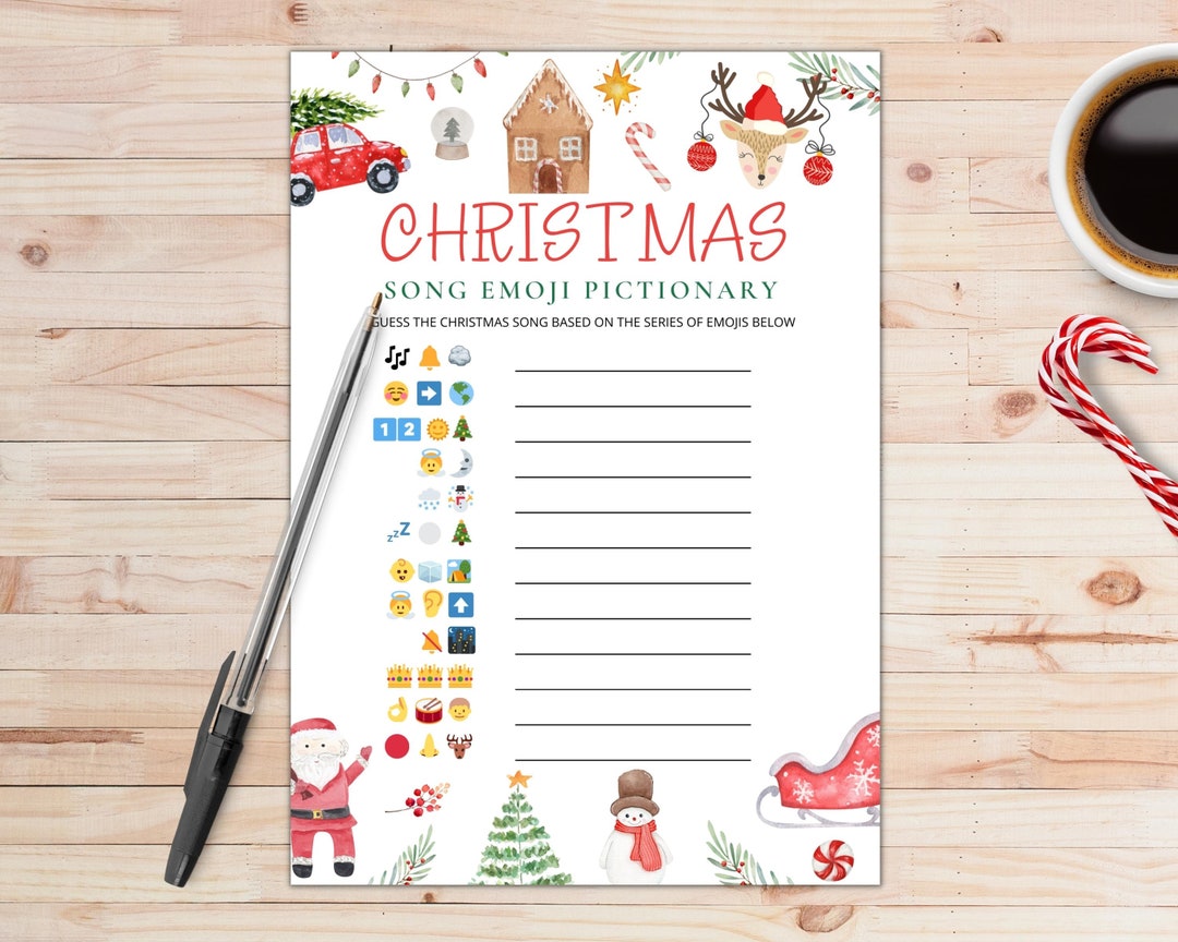 Christmas Carol Emoji Pictionary Christmas Emoji Game - Etsy