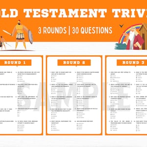 Old Testament Trivia | Bible Trivia | Bible Trivia Game | Bible Games | Christian Games | Bible Games Adults Kids | Church Games | Printable