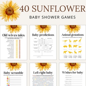 Sunflower Baby Shower Games | Rustic Sunflower Baby Shower | Fall Baby Shower | Sunflower Baby Shower | Sunflower Themed Shower Games