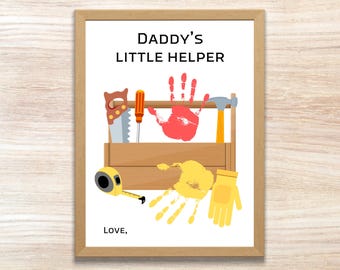 Werkzeugkasten Handabdruck Kunst | Vatertagsgeschenk (Printable)