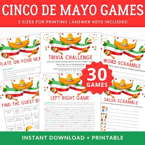 Jogos Cinco De Mayo | Jogos de Festa Cinco De Mayo | Jogos Cinco De May Adultos Escritório Amigos | Pacote Cinco De Mayo | Jogos de festa mexicanos