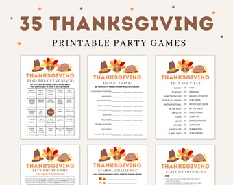 Thanksgiving Games | Thanksgiving Party Games | Thanksgiving Games for Adults Kids | Thanksgiving Game Bundle | Thanksgiving Games Printable