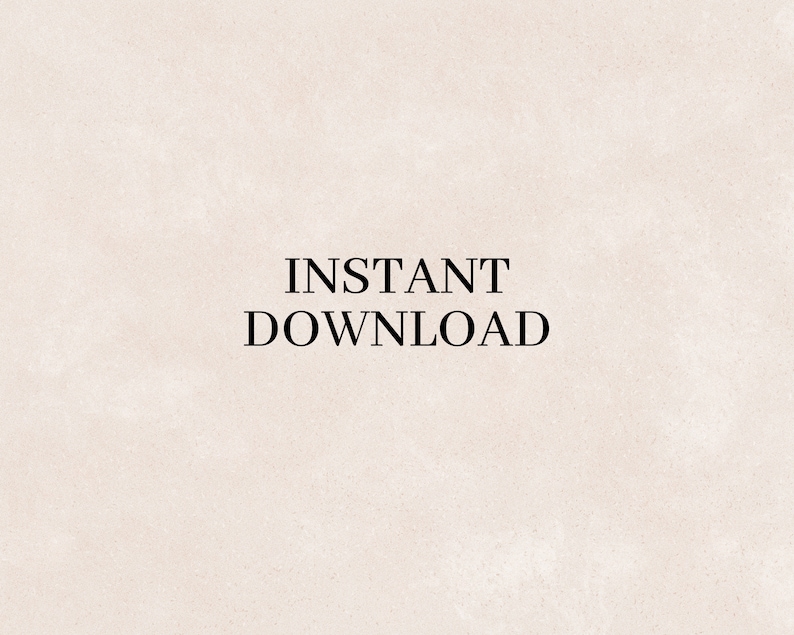 以下が含まれることがあります： 白い背景に「INSTANT DOWNLOAD」というテキストが表示されています。