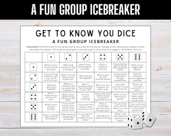 Lerne Dich kennen Würfelspiel: Lustige Gruppe Eisbrecher (Digitaler Download)