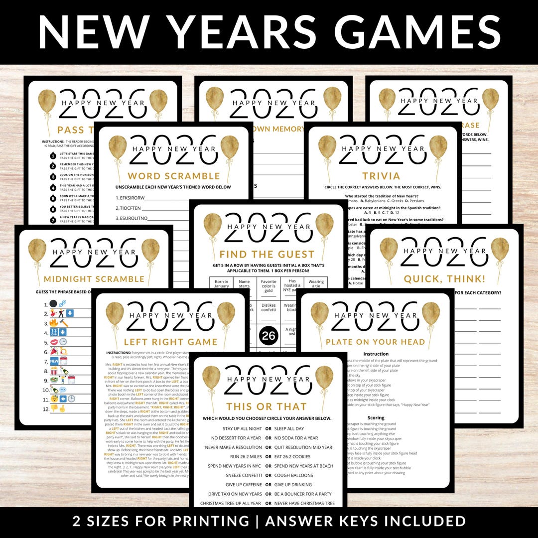 2026 New Years Game Bundle: Fun New Years Eve Party Games (printable ...