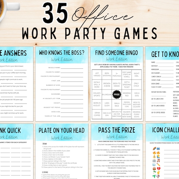Office Party Games Bundle | 35 Printable Staff Games (Digital Download)