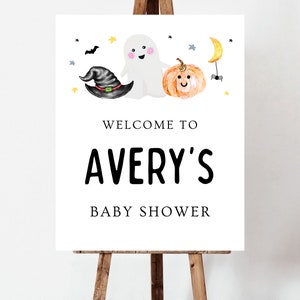 Halloween Baby Shower Welcome Sign | Little Boo Baby Shower Welcome Sign | Pumpkin Baby Shower Sign | Fall Baby Shower Poster | Printable