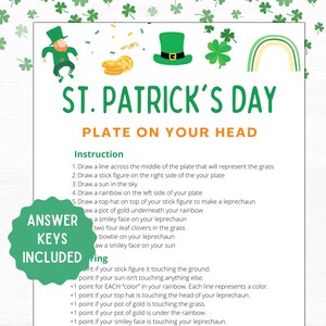 Plate on the Head Game | Funny St. Patricks Game | St Patrick&#39;s Day Games | St Pattys Day Game | St Patricks Day Games Adults Kids School