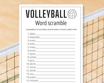 Jogo de palavras cruzadas de vôlei: atividade para grupo de equipe (para impressão)