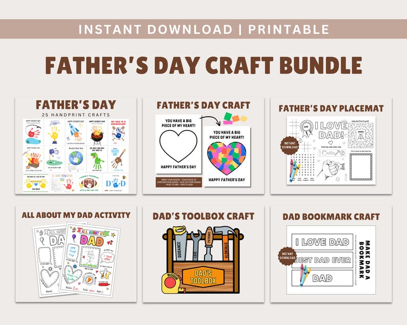 Father's Day Craft Mega Bundle: Handprint Art & Kids Activities ...