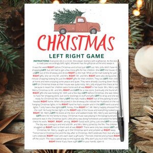 Left Right Christmas Game | Christmas Pass the Prize | Right Left Game | Christmas Pass Game | Christmas Game Adults Kids | Printable Games