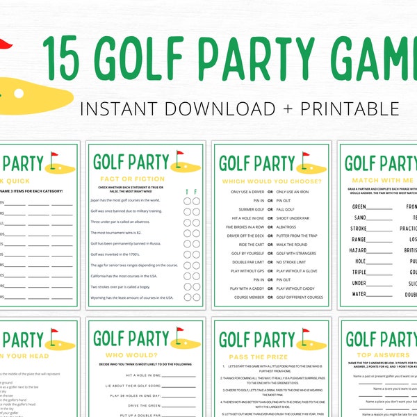 Golf Party Games | Golf Games | Golf Watch Party | Golf Themed Party | Golf Party Printable | Golfing Games | Golf Party Ideas | Printable