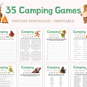 Camping Games Camping Games Kids Families Adults Camping Games Printable Camping Activities Camping Scavenger Hunt Campfire Games image 4