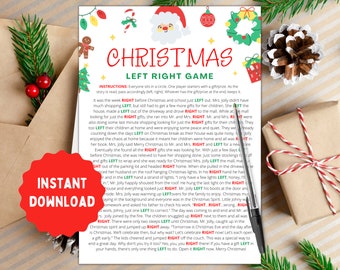 Left Right Christmas Game | Christmas Pass the Prize | Right Left Game | Christmas Pass Game | Christmas Game Adults Kids | Printable Games