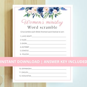 Women&#39;s Ministry Game | Bible Word Scramble | Women&#39;s Ministry | Bible Games | Christian Games | Bible Study Games | Women&#39;s Retreat Games