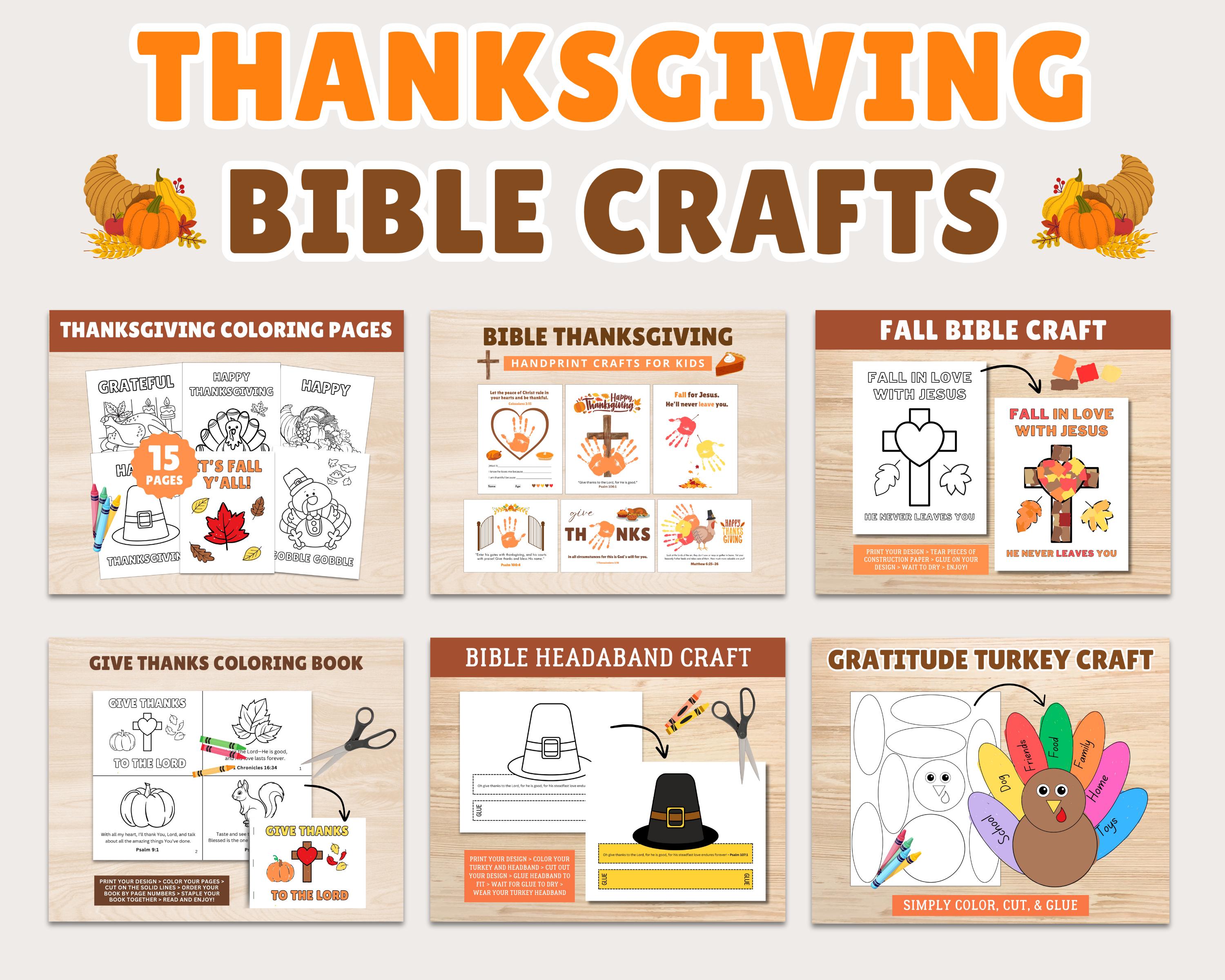 Thanksgiving Bible Craft Bundle: Christian Thanksgiving Crafts for…